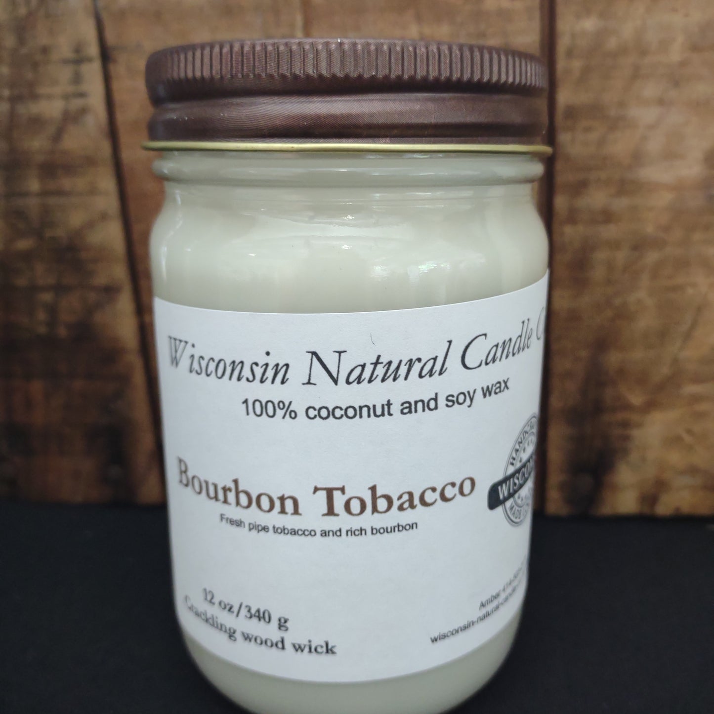 Bourbon tobacco 12oz candle