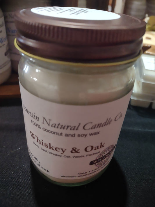 Whiskey and Oak 12 ounce candle